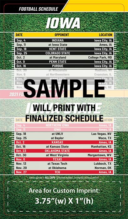 ReaMark Products: Iowa & Iowa State Full Magnet Football Schedule